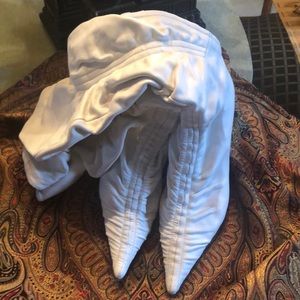 White N.Y.L.A leather slouch boot.